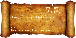 Tarjányi Debóra névjegykártya